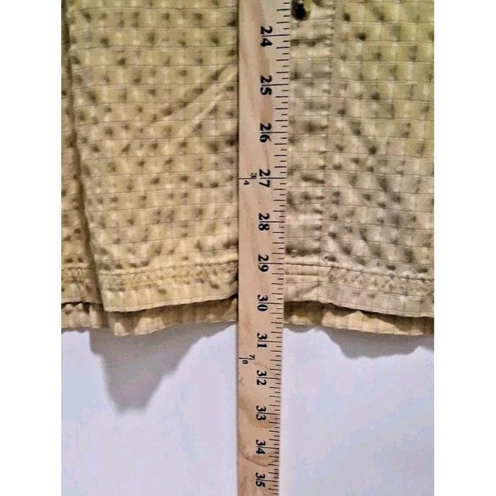 The North Face Men's XL Plaid Button Vented Short Sleeve Shirt Yellow Gray White